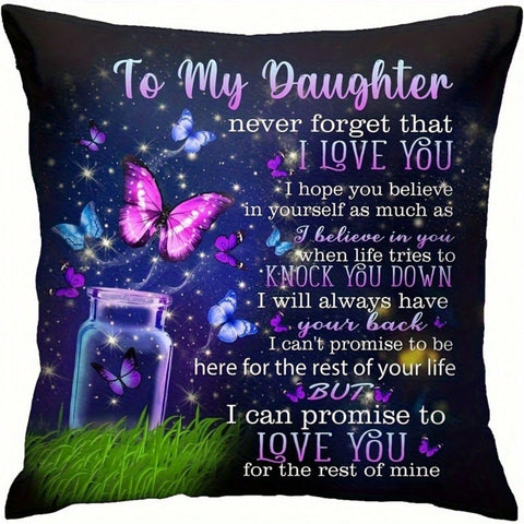 1pc Heart-Shaped Pillow Cover, 18x18 Inch Polyester Decorative Throw Cushion Case, Unique Gift For Daughter, Women, Mom On Special Occasions